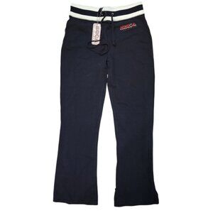 Boca deadstock‎ y2k Auth Large  Black Sweatpants Striped Waistband Drawstring